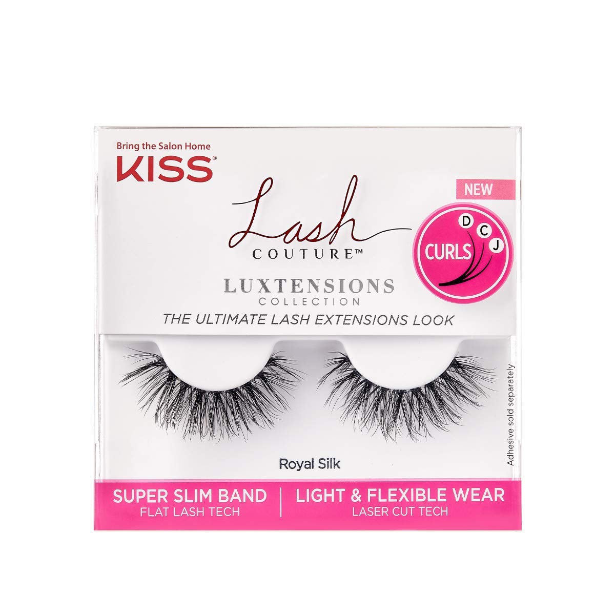 KISS Lash Couture Luxtension False Eyelashes, Royal Silk, 10 mm, Includes 1 Pair Of Lash, Contact Lens Friendly, Easy to Apply, Reusable Strip Lashes