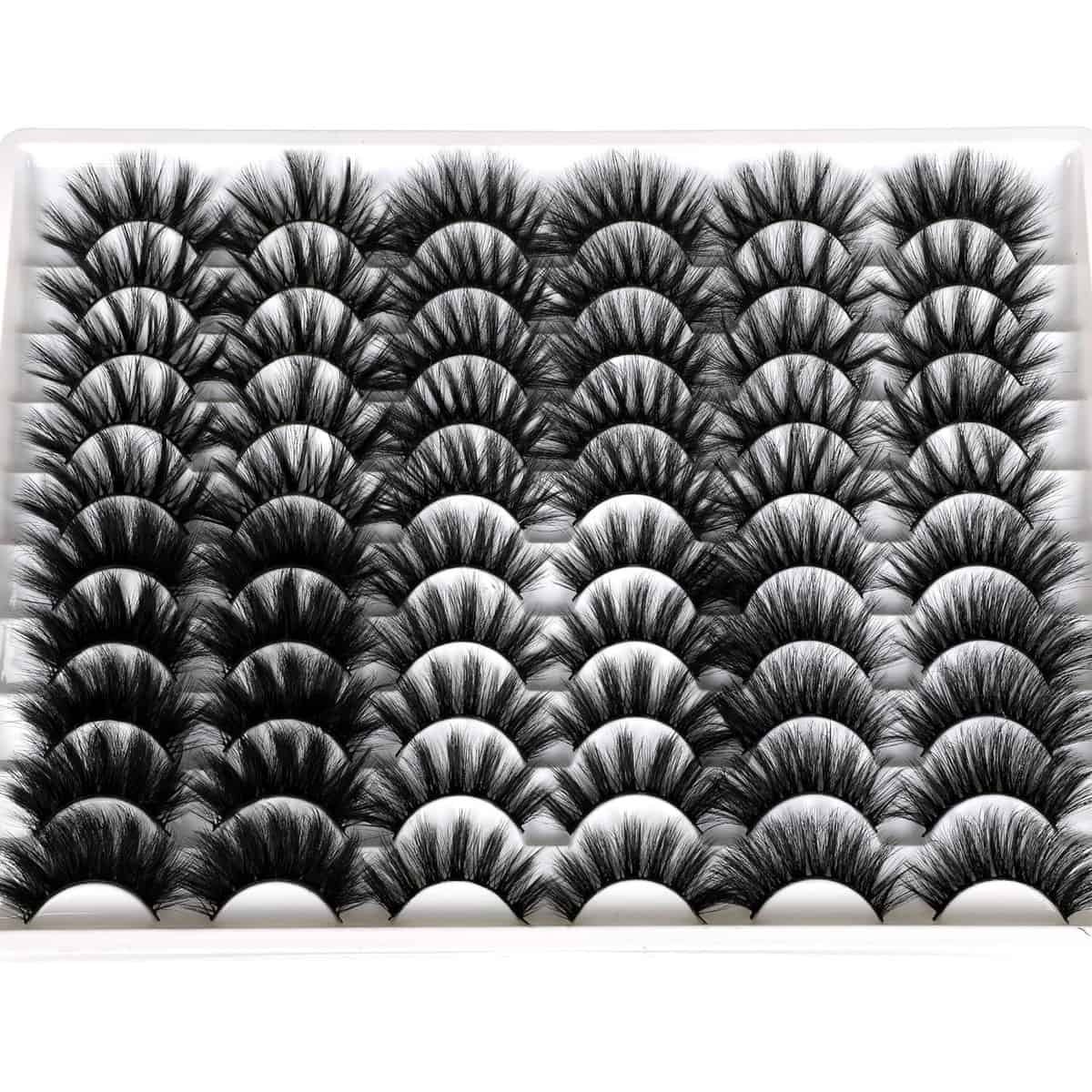 30 Pairs 20MM False Eyelashes Wholesale 6 Styles Mixed Lashes 8D Fluffy Volume Dramatic Faux Mink Eyelashes Pack 30 Pairs 20MM False Eyelashes Wholesale 6 Styles Mixed Lashes 8D Fluffy Volume Dramatic Faux Mink Eyelashes Pack