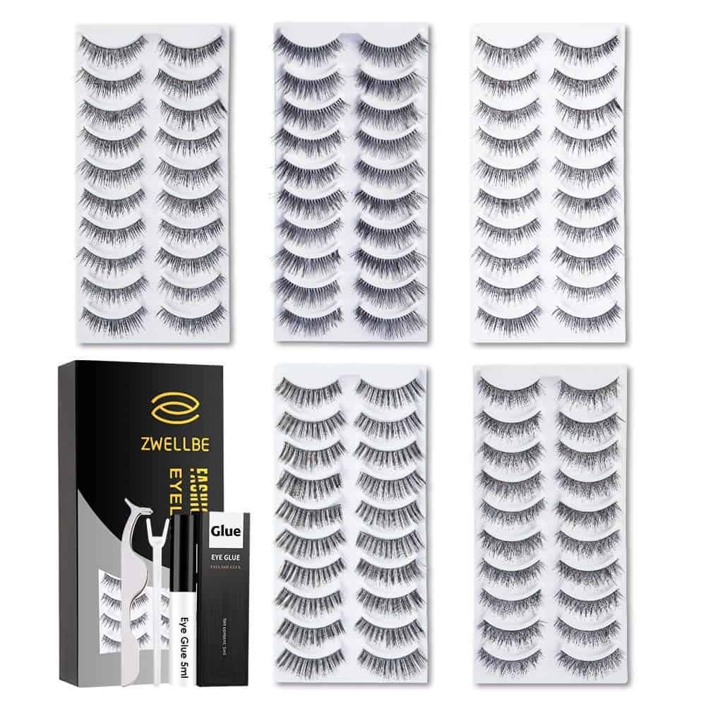 50 Pairs False Eyelashes Set with Glue 5 Styles Lashes Handmade False Eyelashes Pack Professional Fake Eyelashes Pack, 10 Pairs Eyes Lashes Each Style, Natural Soft lashes with EyeLash Tweezers     Health and Beauty – January 1, 2007