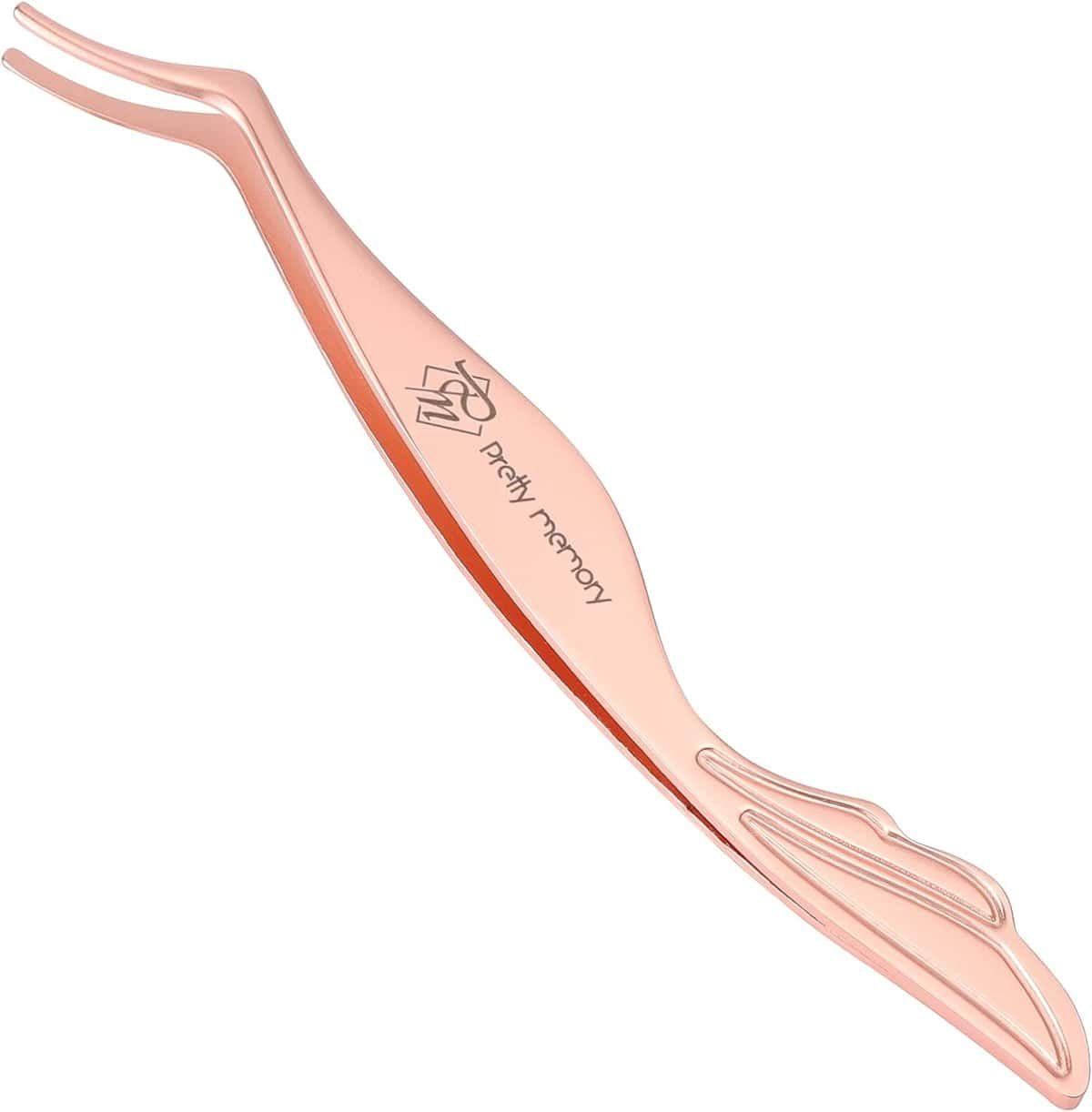 Pretty memory Eyelash Applicator Tool DIY Cluster Lash Tweezers Curved Eyelash Tweezers for Easy Lash Application and Removal, Rose Gold Pretty memory Eyelash Applicator Tool DIY Cluster Lash Tweezers Curved Eyelash Tweezers for Easy Lash Application and Removal, Rose Gold