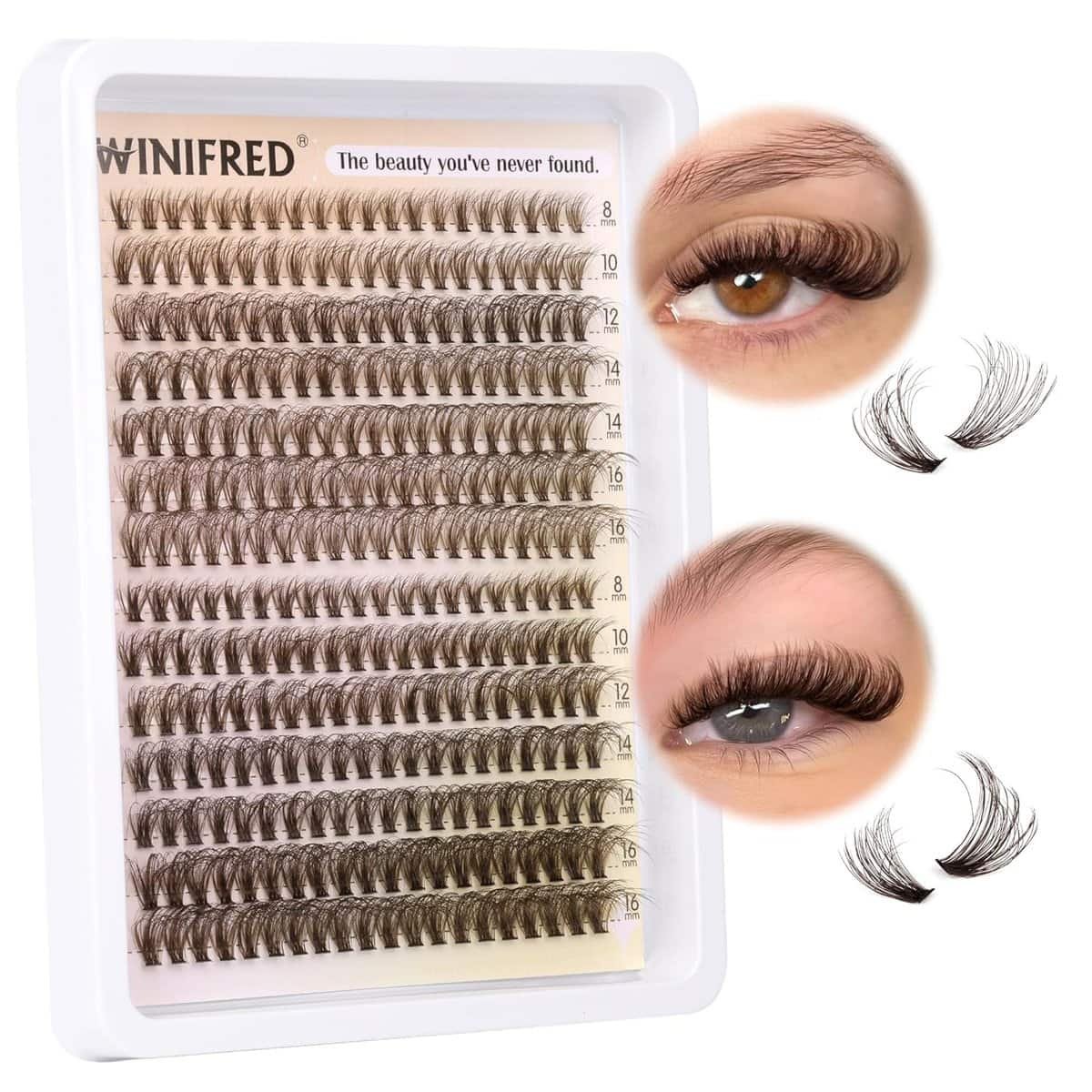 Winifred Brown Lash Clusters Fluffy Individual Lashes Natural Cluster Eyelash Extensions Brown Lash Extension 30D+40D Wispy Lashes C Curl 8-16mm DIY Mink Cluster Lashes Pack Winifred Brown Lash Clusters Fluffy Individual Lashes Natural Cluster Eyelash Extensions Brown Lash Extension 30D+40D Wispy Lashes C Curl 8-16mm DIY Mink Cluster Lashes Pack