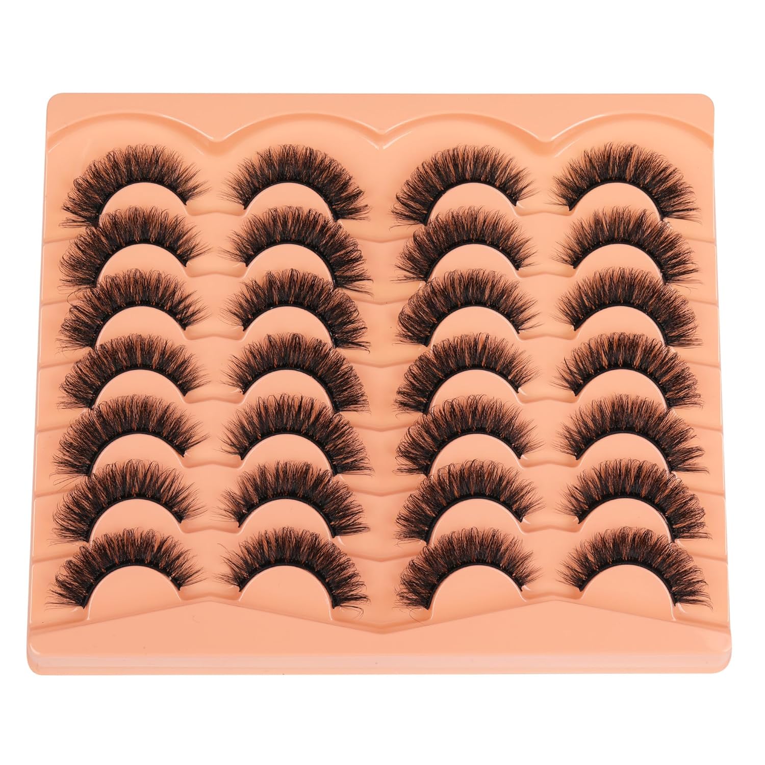 JIMIRE False Eyelashes Mink Fluffy Volume Lashes 3D Wispy Long Fake Eyelashes 14 Pairs Pack