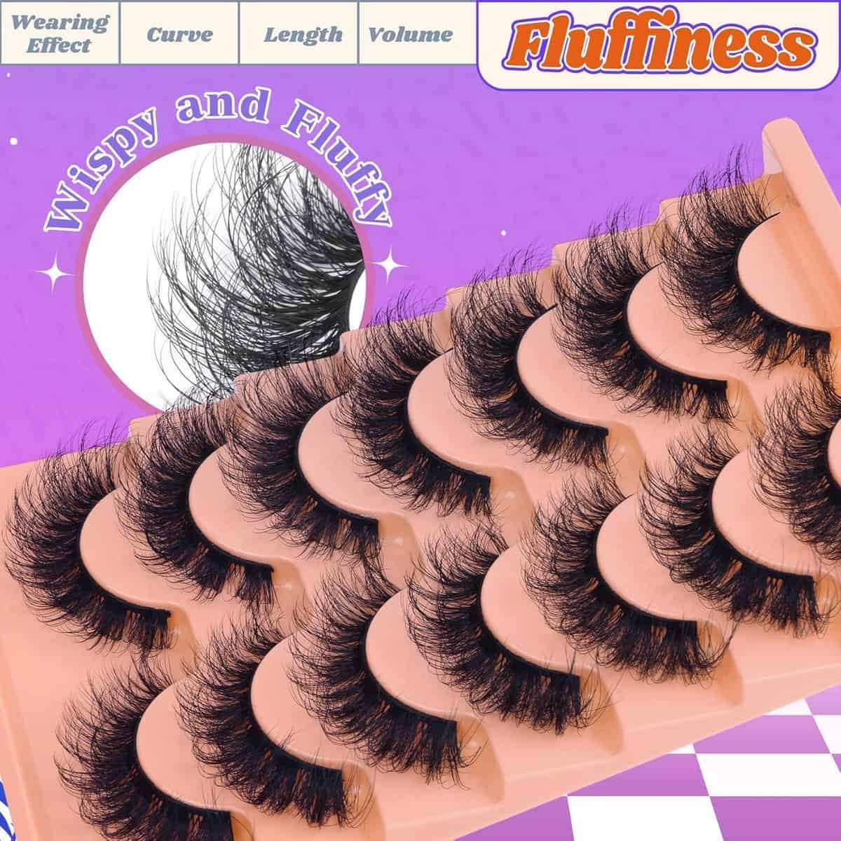Eyelashes D Curl Russian Strip Lashes Wispy Cat Eye Lashes Mink Lashes Fluffy Natural Eyelashes 5D 18mm False Lashes 7 Pairs Fake Eyelashes by Goddvenus Eyelashes D Curl Russian Strip Lashes Wispy Cat Eye Lashes Mink Lashes Fluffy Natural Eyelashes 5D 18mm False Lashes 7 Pairs Fake Eyelashes by Goddvenus