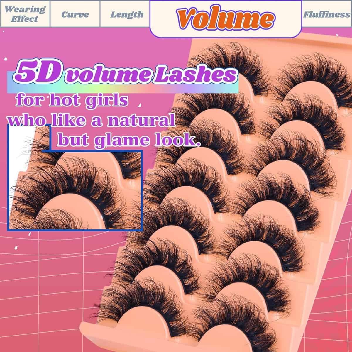Eyelashes D Curl Russian Strip Lashes Wispy Cat Eye Lashes Mink Lashes Fluffy Natural Eyelashes 5D 18mm False Lashes 7 Pairs Fake Eyelashes by Goddvenus Eyelashes D Curl Russian Strip Lashes Wispy Cat Eye Lashes Mink Lashes Fluffy Natural Eyelashes 5D 18mm False Lashes 7 Pairs Fake Eyelashes by Goddvenus