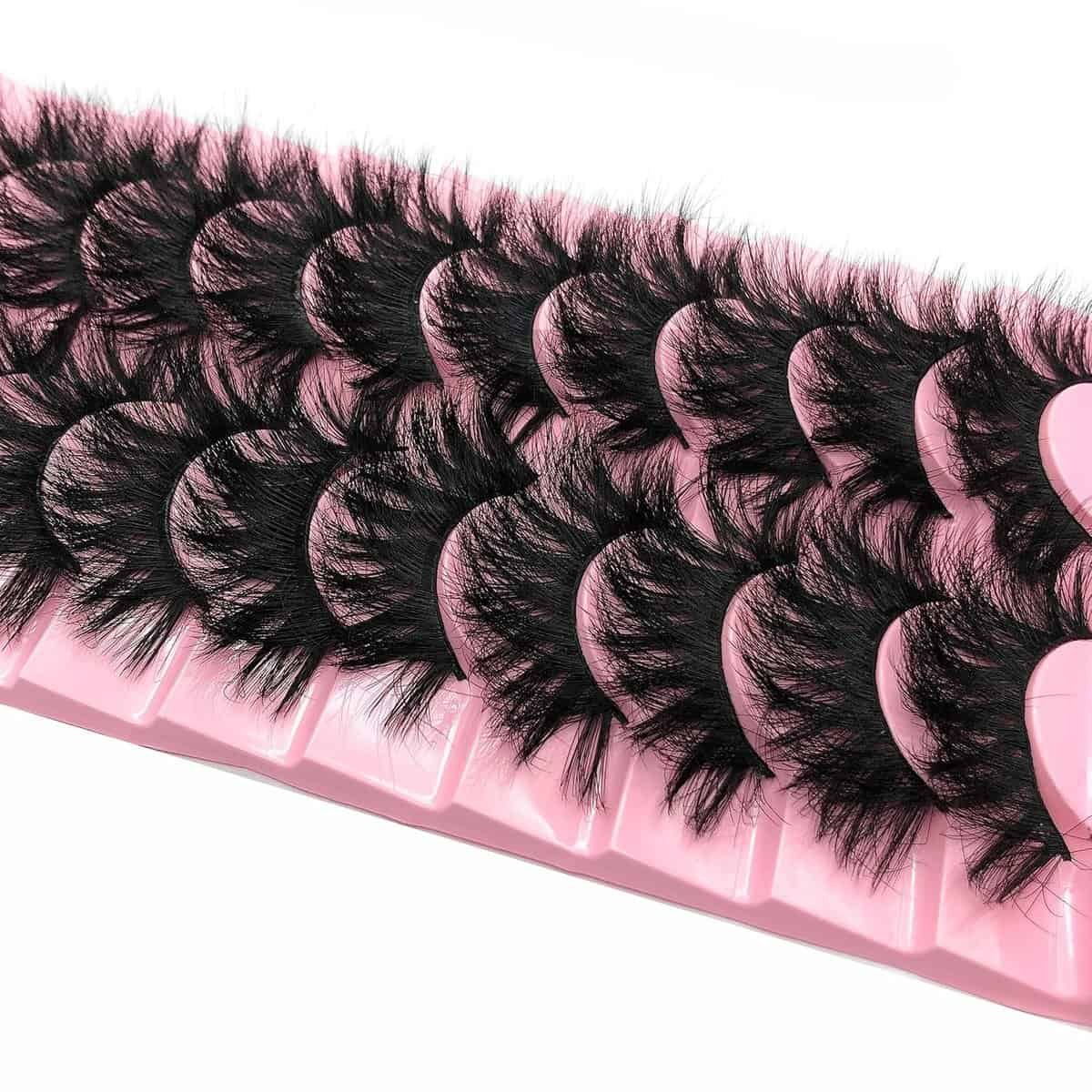 Mink Lashes Fluffy Faux Mink Eyelashes 10 Pairs Pack False Eyelashes 20MM Curly Fake Eyelashes by BEFACL Mink Lashes Fluffy Faux Mink Eyelashes 10 Pairs Pack False Eyelashes 20MM Curly Fake Eyelashes by BEFACL