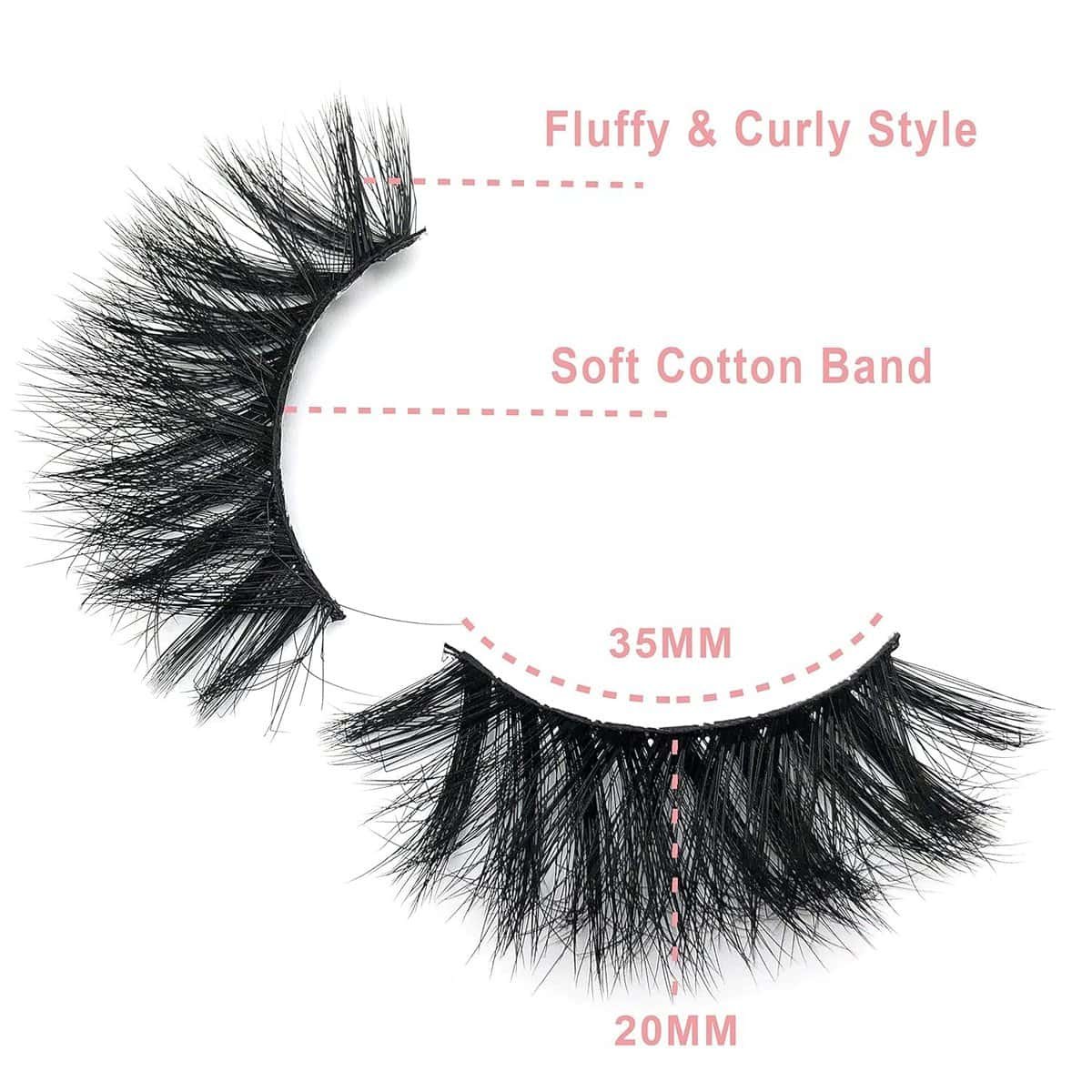 Mink Lashes Fluffy Faux Mink Eyelashes 10 Pairs Pack False Eyelashes 20MM Curly Fake Eyelashes by BEFACL Mink Lashes Fluffy Faux Mink Eyelashes 10 Pairs Pack False Eyelashes 20MM Curly Fake Eyelashes by BEFACL