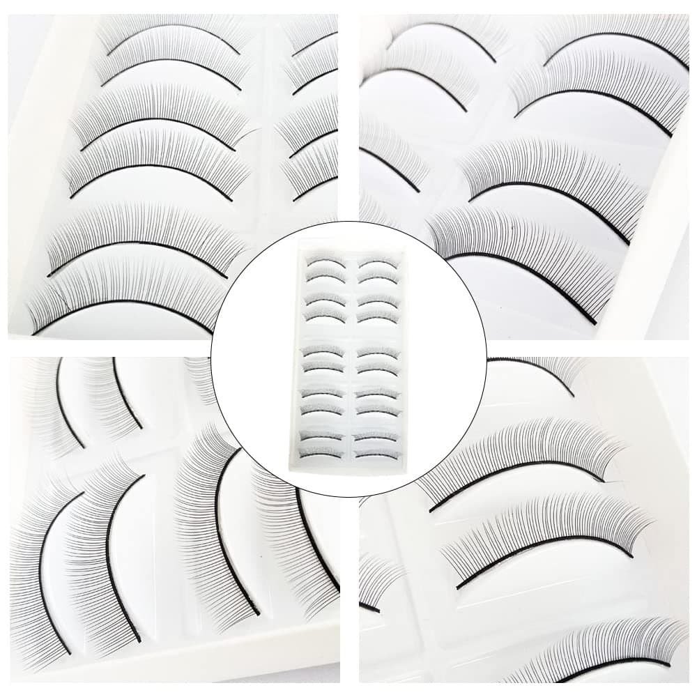 10 Pairs Practice Fake Lashes Waterproof False Eyelashes False Eyelashes Strips Ladies and Girls Black 10 Pairs Practice Fake Lashes Waterproof False Eyelashes False Eyelashes Strips Ladies and Girls Black