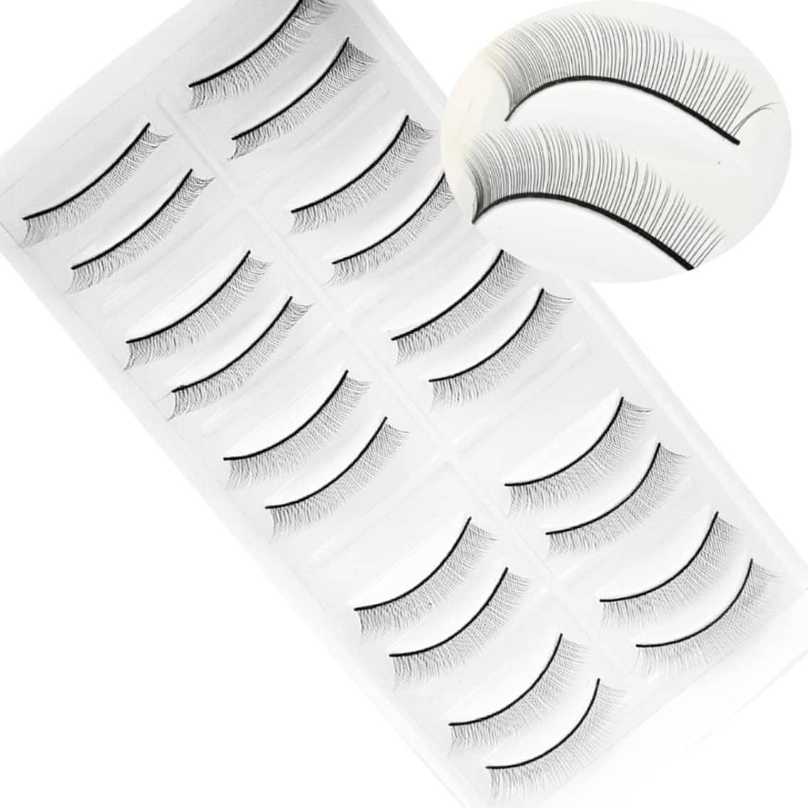 10 Pairs Practice Fake Lashes Waterproof False Eyelashes False Eyelashes Strips Ladies and Girls Black 10 Pairs Practice Fake Lashes Waterproof False Eyelashes False Eyelashes Strips Ladies and Girls Black
