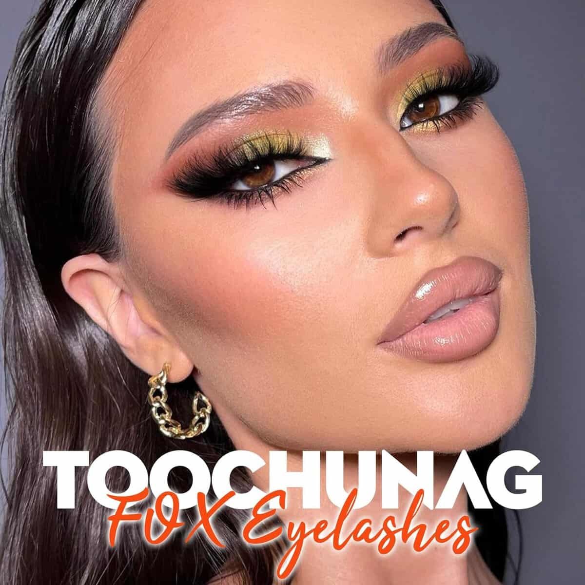 Fluffy Fox Eye Lashes False Eyelashes 8D Wispy Faux Mink Lashes 18mm Thick Volume Fake Eyelashes 5 Pairs Cat Eye Lashes Multipack by TOOCHUNAG