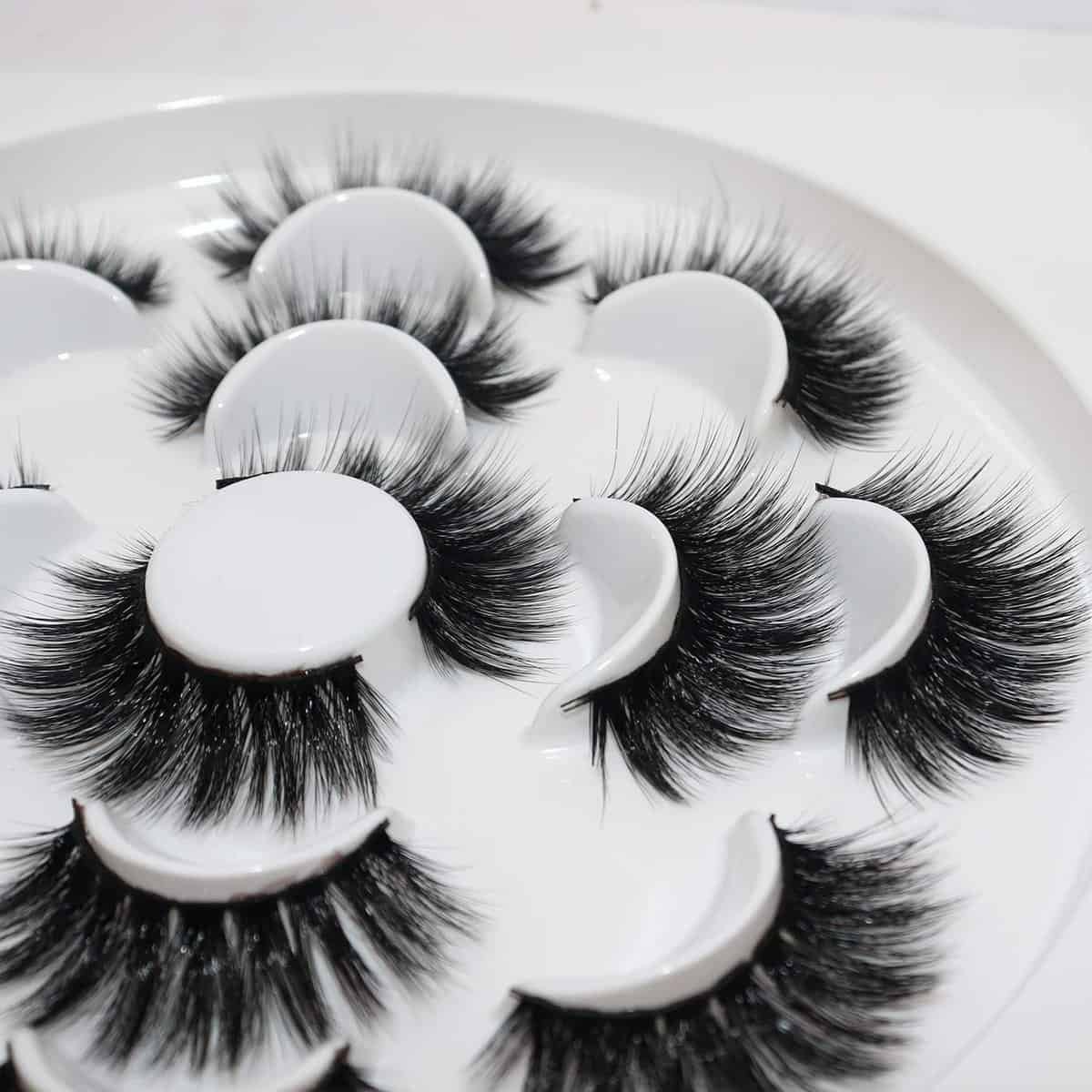 Veleasha Lashes 5D Faux Mink Lashes Fluffy False Eyelashes Handmade Eye Lashes Wispy Lightweight Fake Lashes Luxurious Volume Fake Eyelashes 7 Pairs Pack (Dubai)