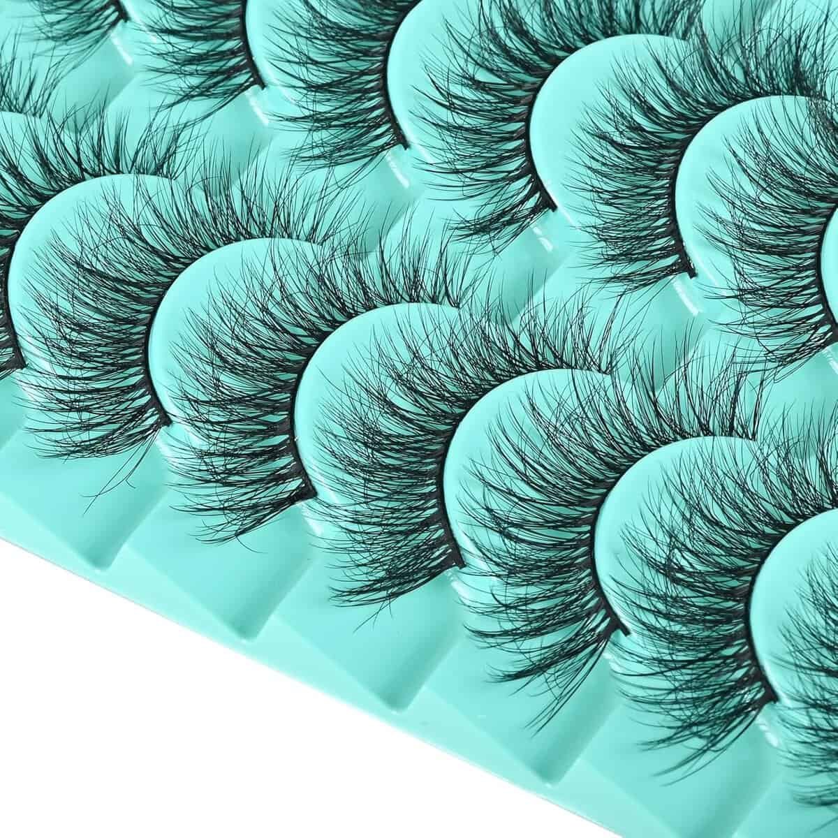 Natural Lashes Wispy Eyelashes Fluffy Mink Lashes Naturl Look Small Strip Eyelash 10 Pairs Short Lashes Pack Lightweight Cat Eye Lash Strips Set (Fluttery Lash | 10-17mm)