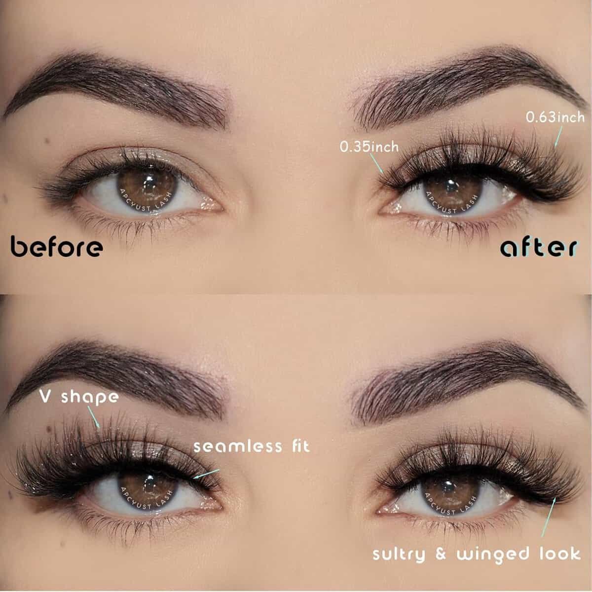 Natural Lashes Wispy Eyelashes Fluffy Mink Lashes Naturl Look Small Strip Eyelash 10 Pairs Short Lashes Pack Lightweight Cat Eye Lash Strips Set (Fluttery Lash | 10-17mm)