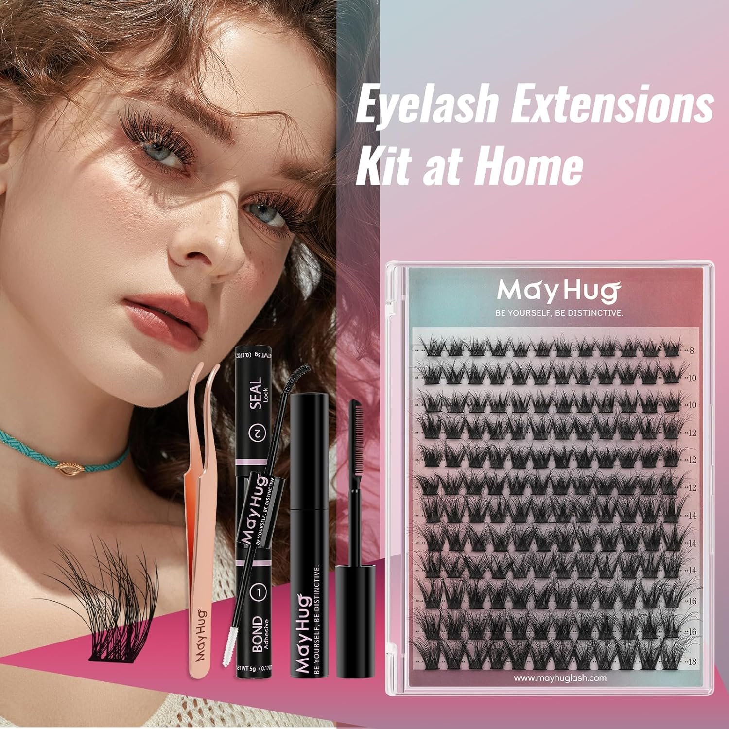 Lash Clusters DIY Eyelash Extensions 144 Clusters Lashes D Curl 3D Eyelash Clusters Extensions Wispy Lashes Cluster Ultra-Soft  Super Light  DIY at Home (Prism) Lash Clusters DIY Eyelash Extensions 144 Clusters Lashes D Curl 3D Eyelash Clusters Extensions Wispy Lashes Cluster Ultra-Soft  Super Light  DIY at Home (Prism)