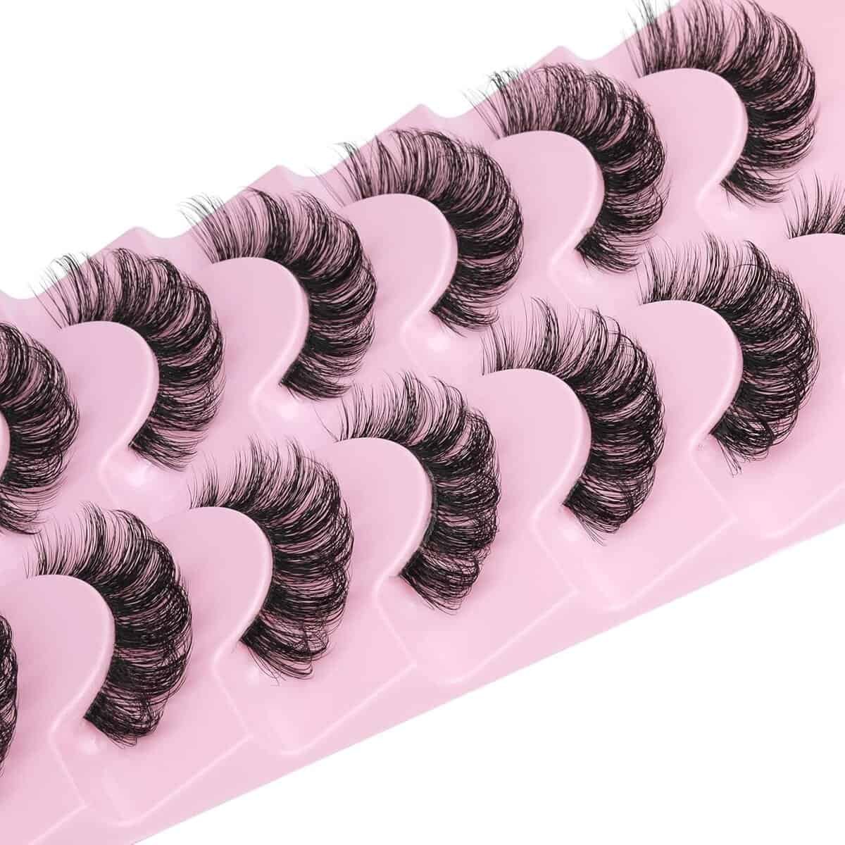 Lashes Natural Look False Eyelashes D Curl 16mm Lashes 3D Wispy Faux Mink Eyelashes with Clear Band Fake Eye lashes 7 Pairs by Goddvenus Lashes Natural Look False Eyelashes D Curl 16mm Lashes 3D Wispy Faux Mink Eyelashes with Clear Band Fake Eye lashes 7 Pairs by Goddvenus