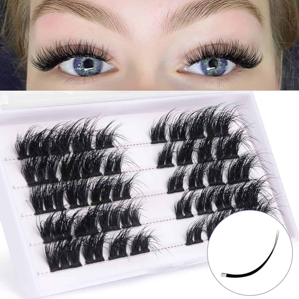 Cluster Lashes Wispy Eyelash Extensions 3D Flat DIY Flat Lash Clusters Individual Faux Mink Lashes False Eyelashes Pack by ALICE Cluster Lashes Wispy Eyelash Extensions 3D Flat DIY Flat Lash Clusters Individual Faux Mink Lashes False Eyelashes Pack by ALICE