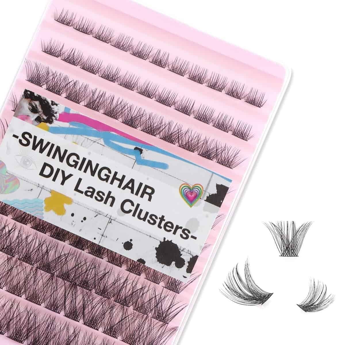 SWINGING Lash Clusters 120 Pcs Lashes Cluster Eyelash Extensions Eyelash Clusters Natural Look Wispy Lashes D Curl 8-16mm Cluster Lashes Individual Lashes Thin Band  Soft (LashClusters-1) SWINGING Lash Clusters 120 Pcs Lashes Cluster Eyelash Extensions Eyelash Clusters Natural Look Wispy Lashes D Curl 8-16mm Cluster Lashes Individual Lashes Thin Band  Soft (LashClusters-1)
