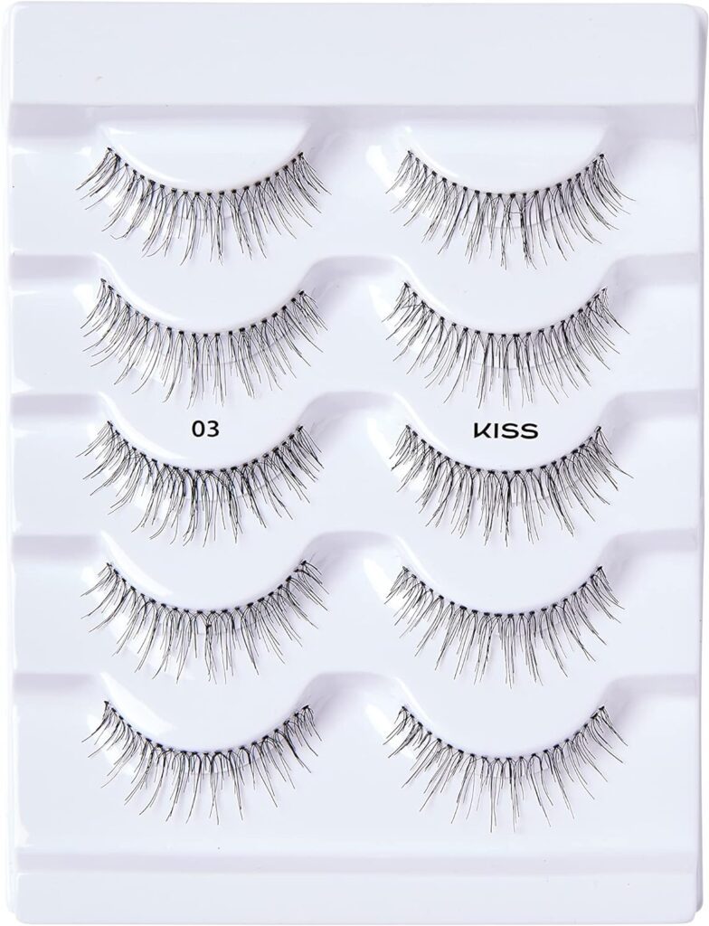 KISS Looks So Natural False Eyelashes Multipack #03, Lightweight  Comfortable, Delicate Volume, Natural-Looking, Tapered End Technology, Reusable, Cruelty-Free, Contact Lens Friendly, 5 Pairs